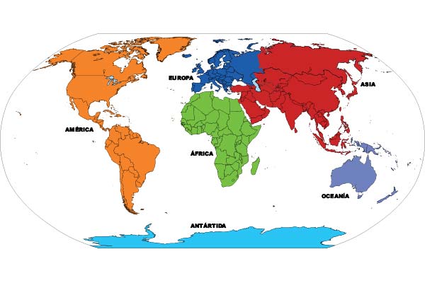 Mapamundi 6 continentes miniatura